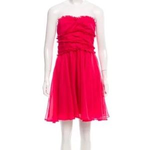MONIQUE LHUILLIER BRIDESMAIDS GATHERED TUBE DRESS